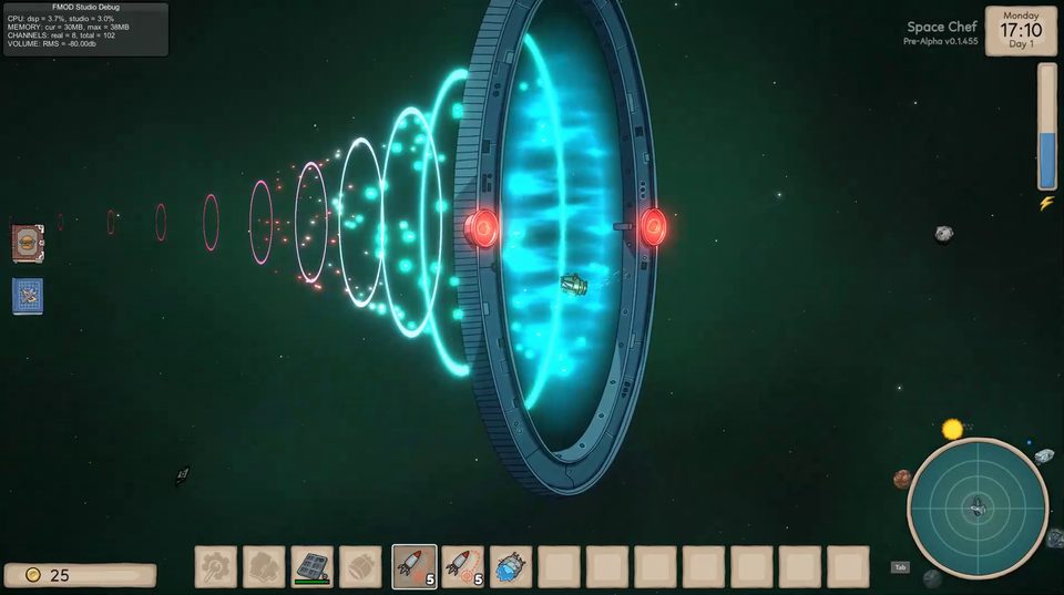 Space Chef portal effect between planets