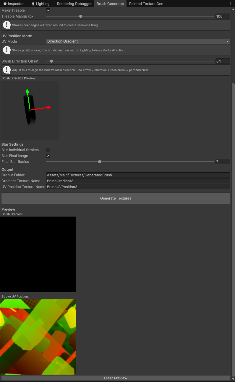 Custom brush tool interface